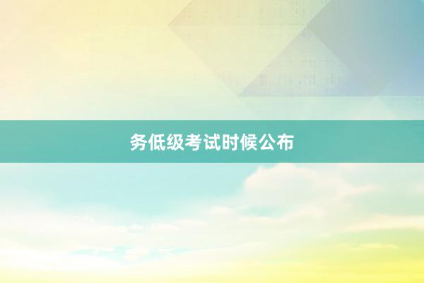 务低级考试时候公布