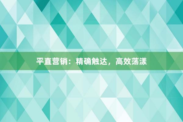 平直营销：精确触达，高效荡漾